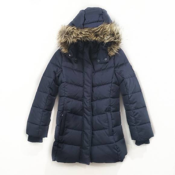 girls navy puffer jacket